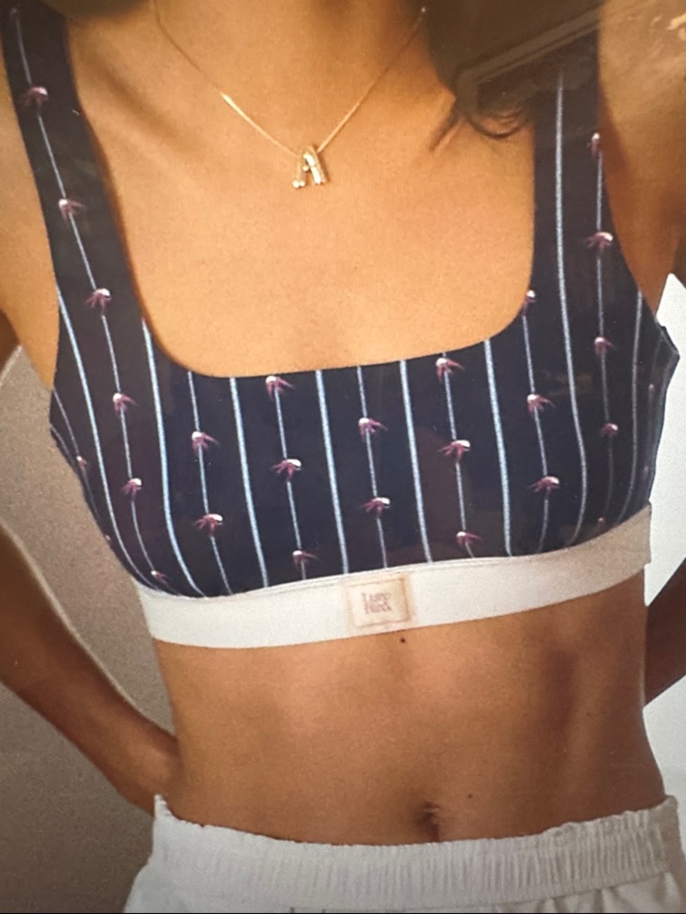 The LyreBird Cotton Cloud Printed Scoop-Neck Bra